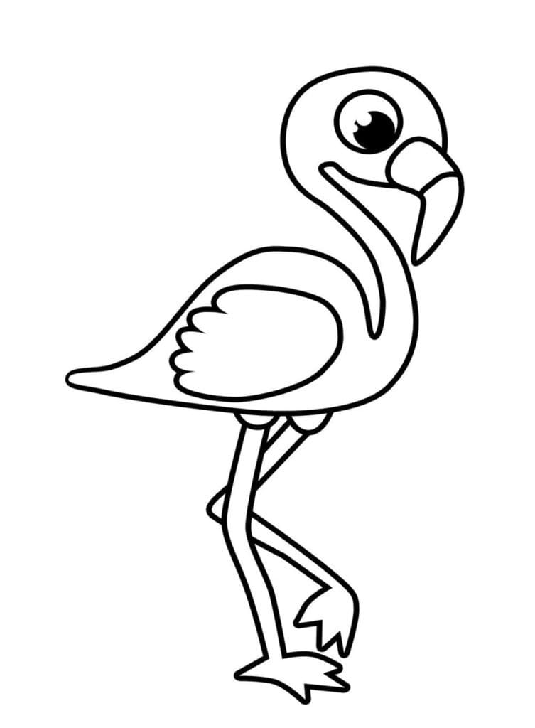 Målarbild Söt Flamingo