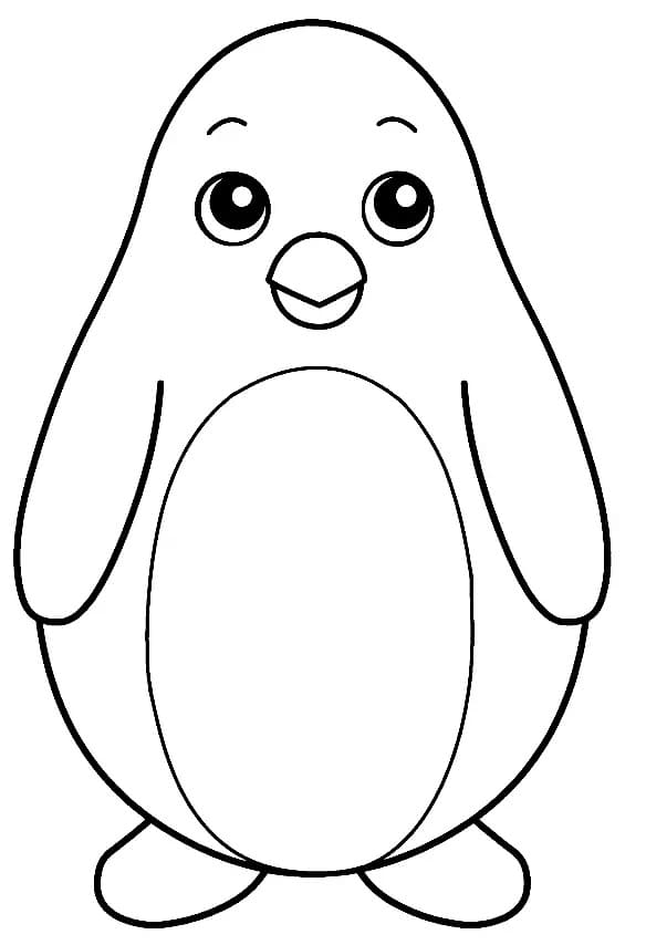 Målarbild Söt Pingvin Gratis för Barn