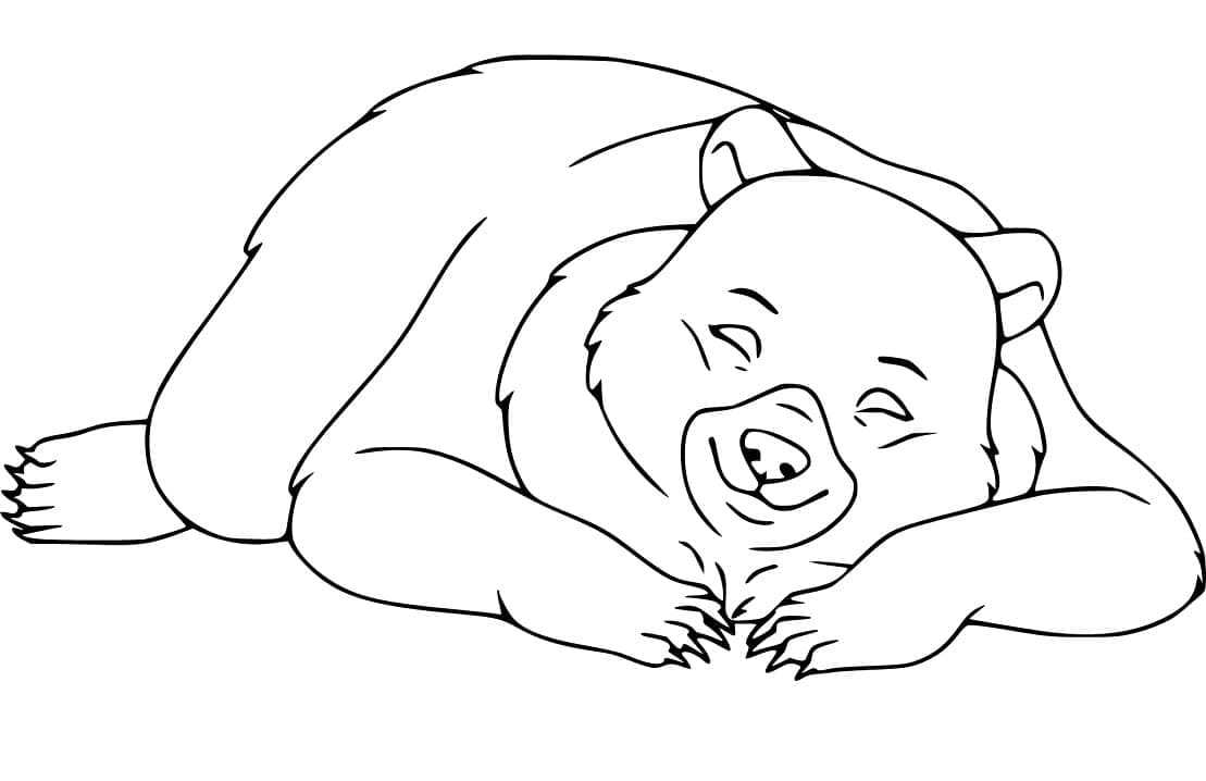 Målarbild Sovande Björn