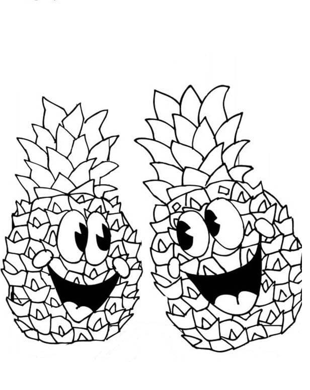 Målarbild Tecknad Ananas