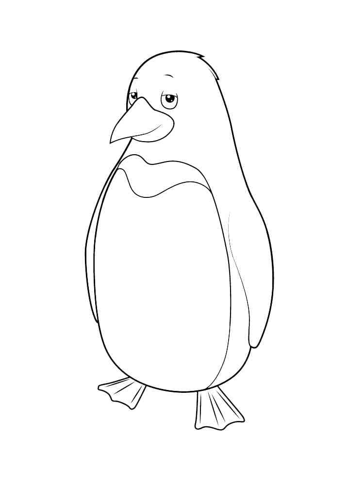Målarbild Tecknad Pingvin