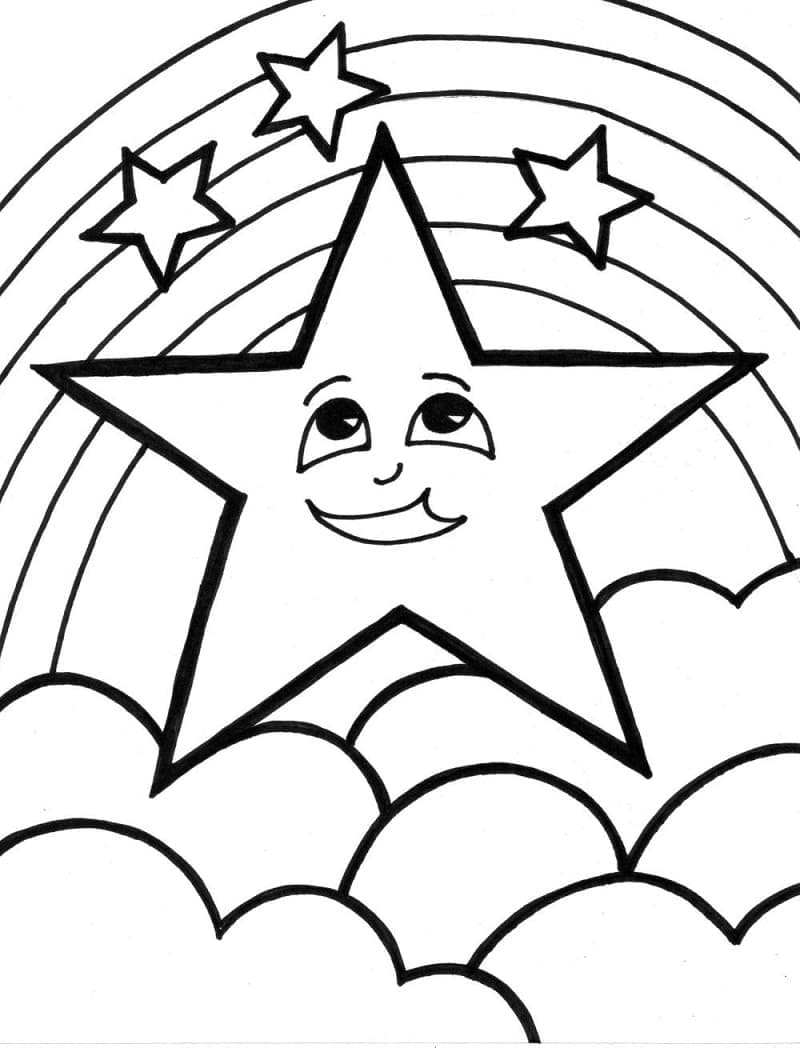 Målarbild Tecknad Stjärna