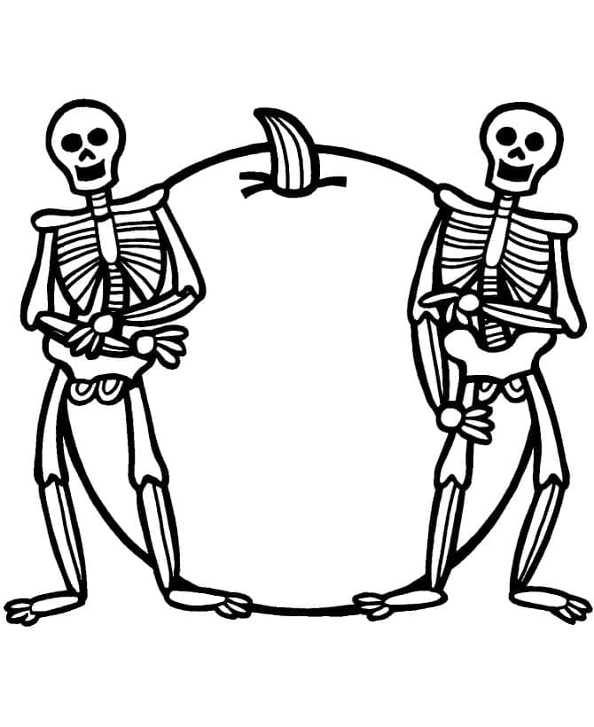 Målarbild Två Skelett