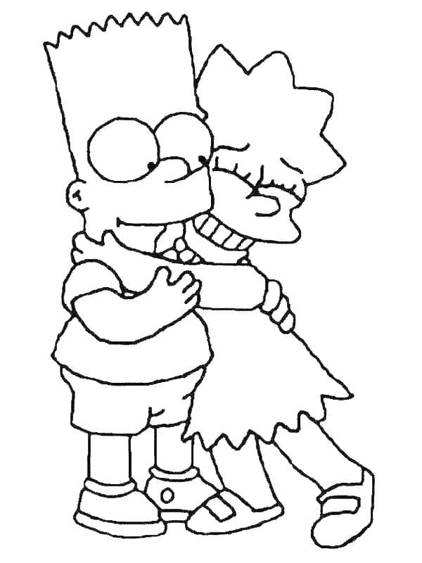 Målarbild Bart och Lisa från Simpsons