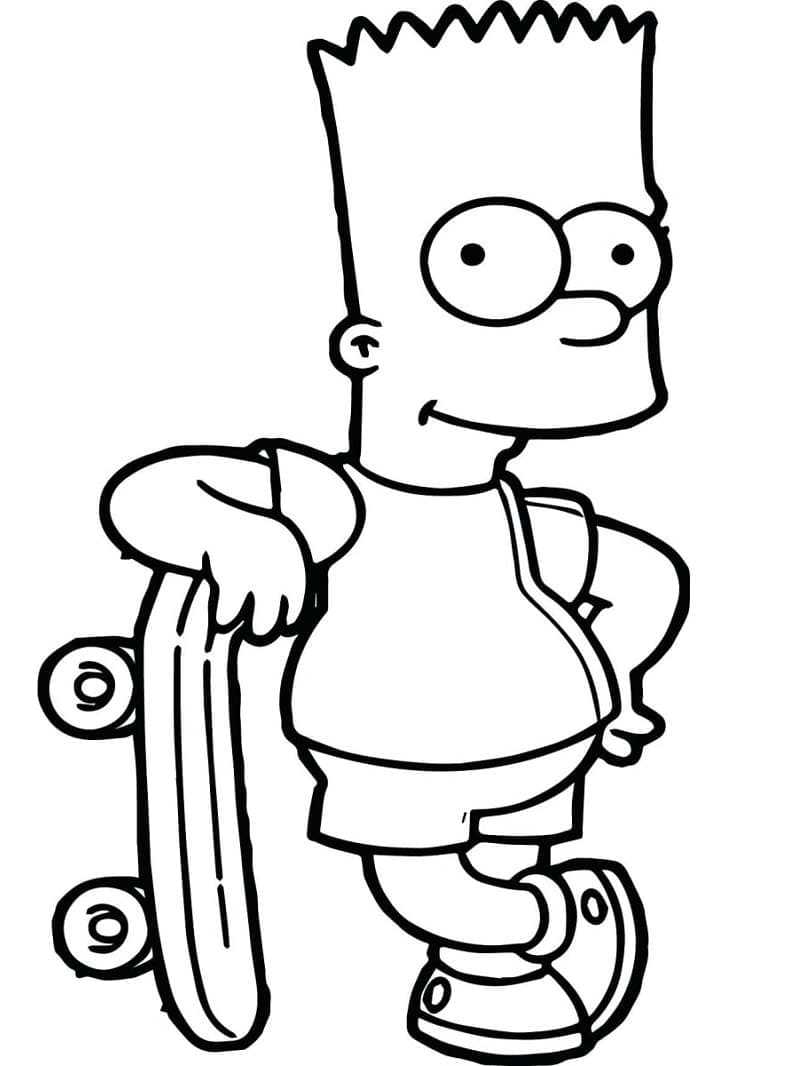 Målarbild Bart Simpson och Hans Skateboard
