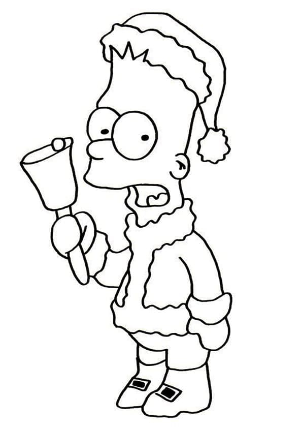 Målarbild Bart Simpson på Jul