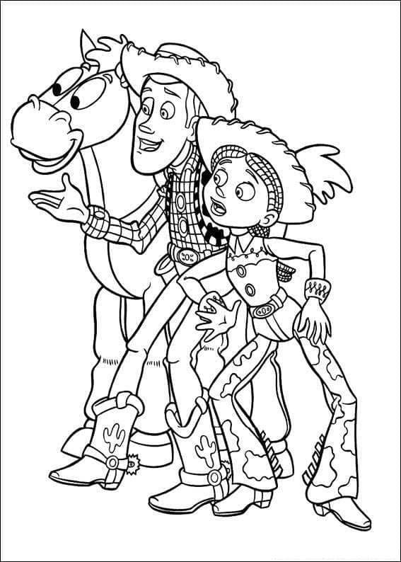 Målarbild Bullseye, Woody och Jessie