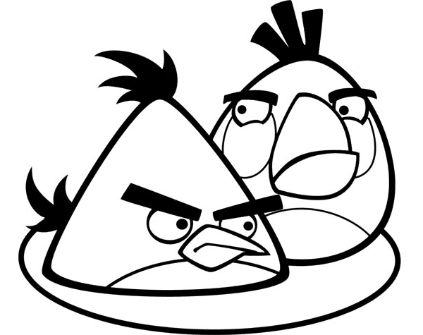 Målarbild Chuck och Matilda från Angry Birds