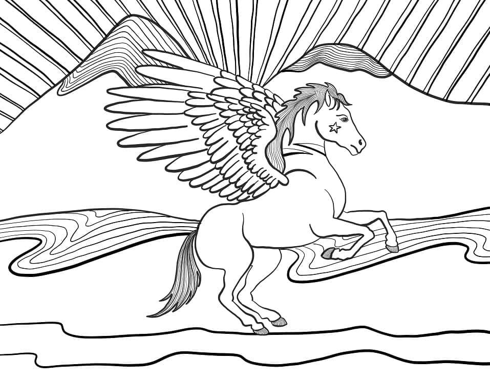 Målarbild En Pegasus
