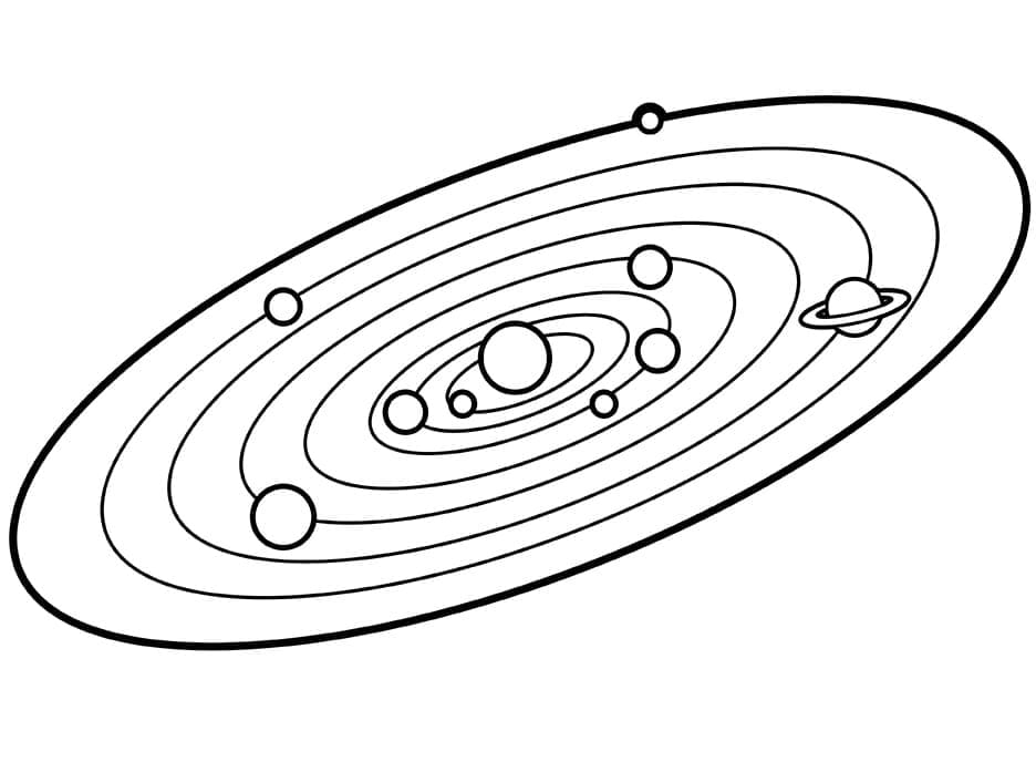 Målarbild Enkelt Solsystem