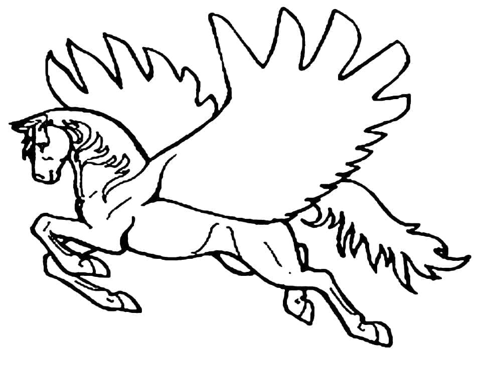 Målarbild Fantastisk Pegasus