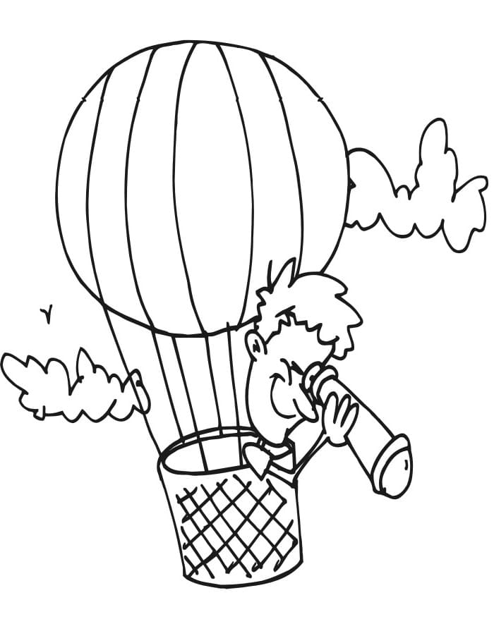 Målarbild Flygande Luftballong