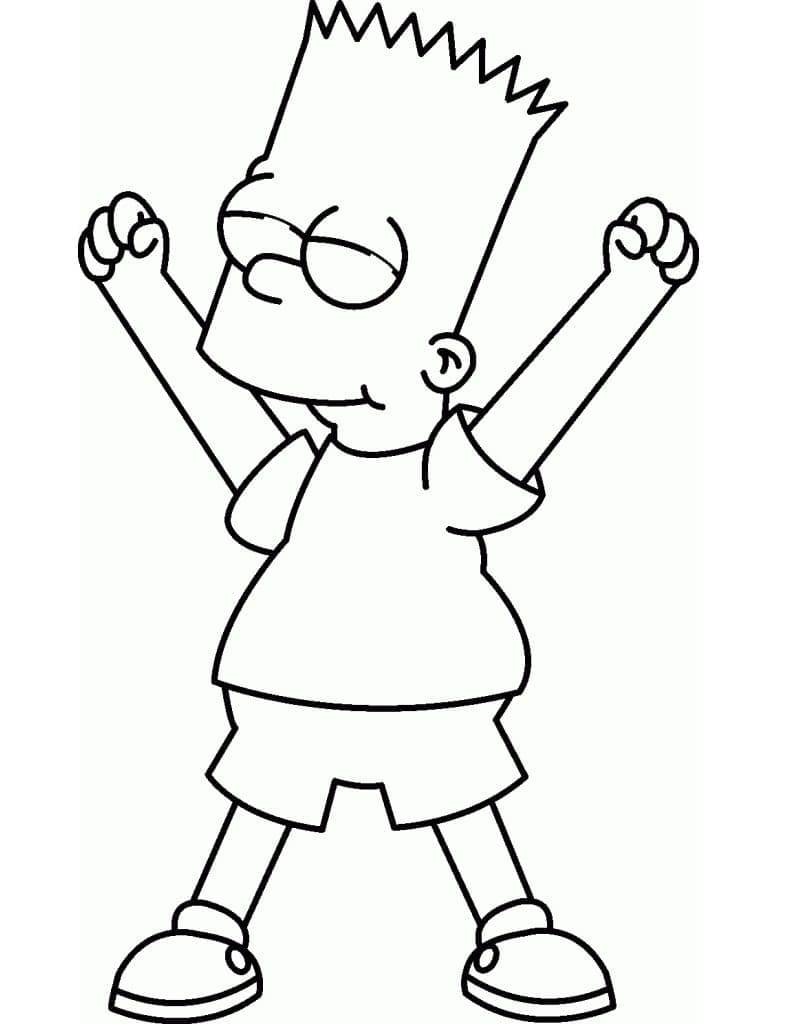 Målarbild Glad Bart Simpson