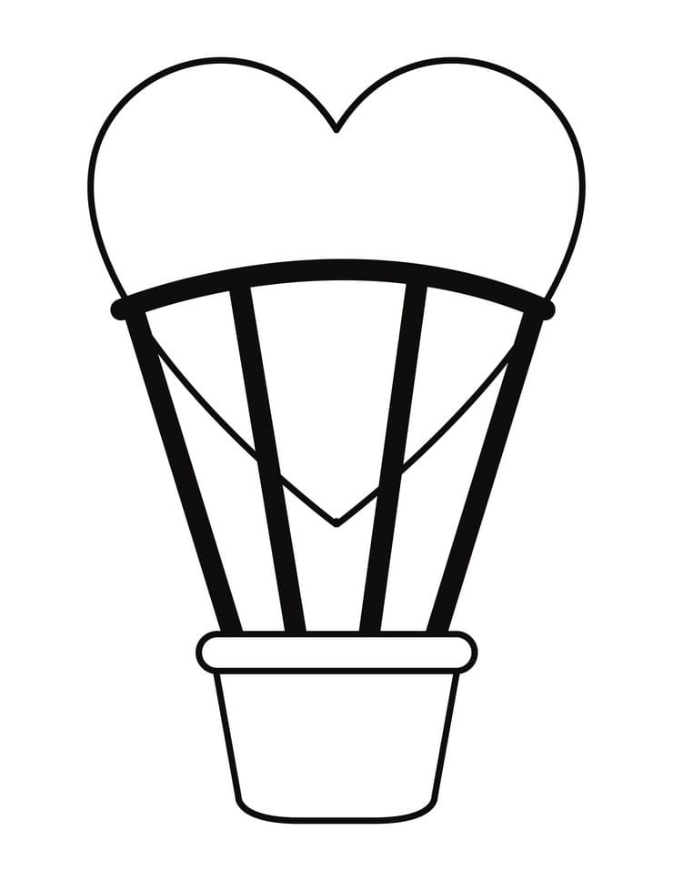 Målarbild Hjärt Luftballong