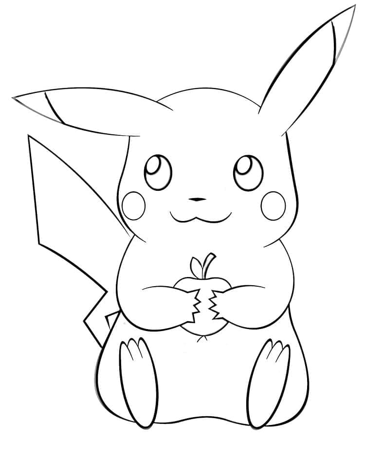 Målarbild Leende Pikachu