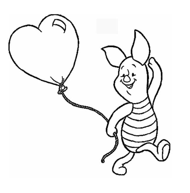 Målarbild Nasse och Hjärtballong