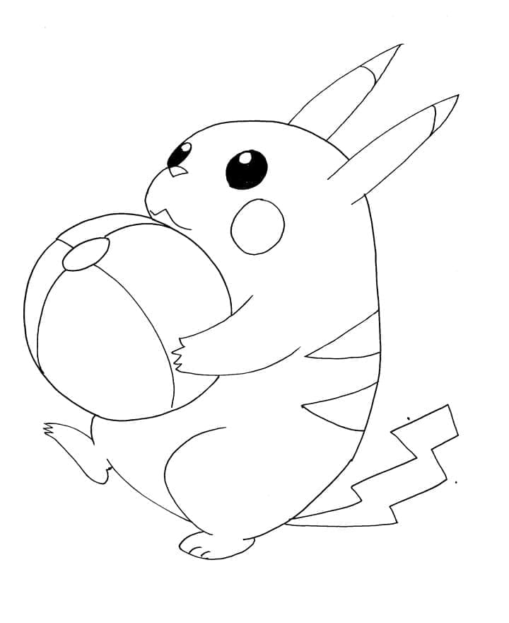 Målarbild Pikachu och en Boll