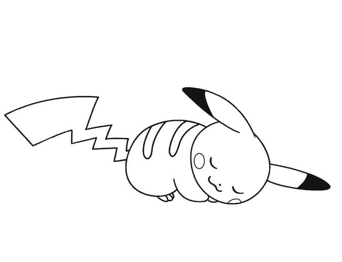 Målarbild Pikachu Sover