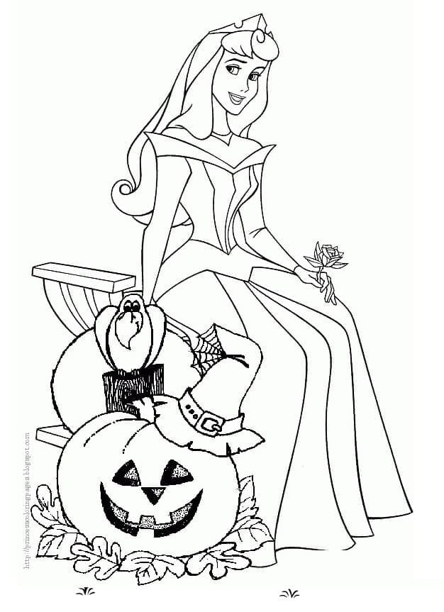 Målarbild Prinsessan Aurora på Halloween