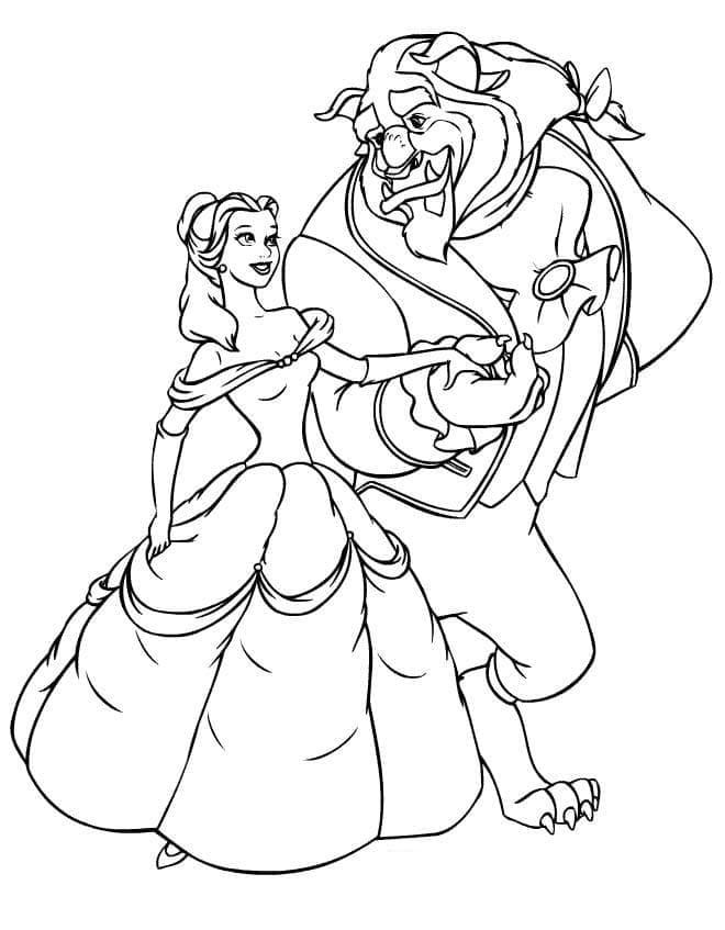 Målarbild Prinsessan Belle och Odjuret