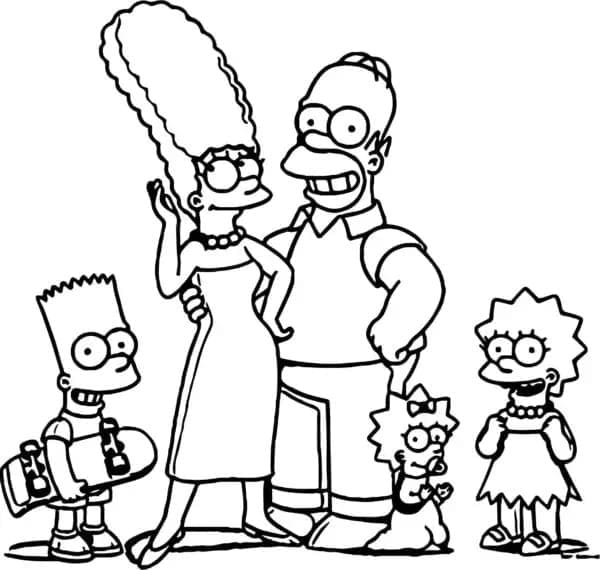 Målarbild Simpsons Gratis för Barn