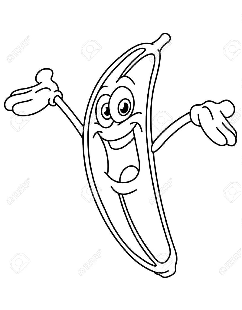 Målarbild Tecknad Banan