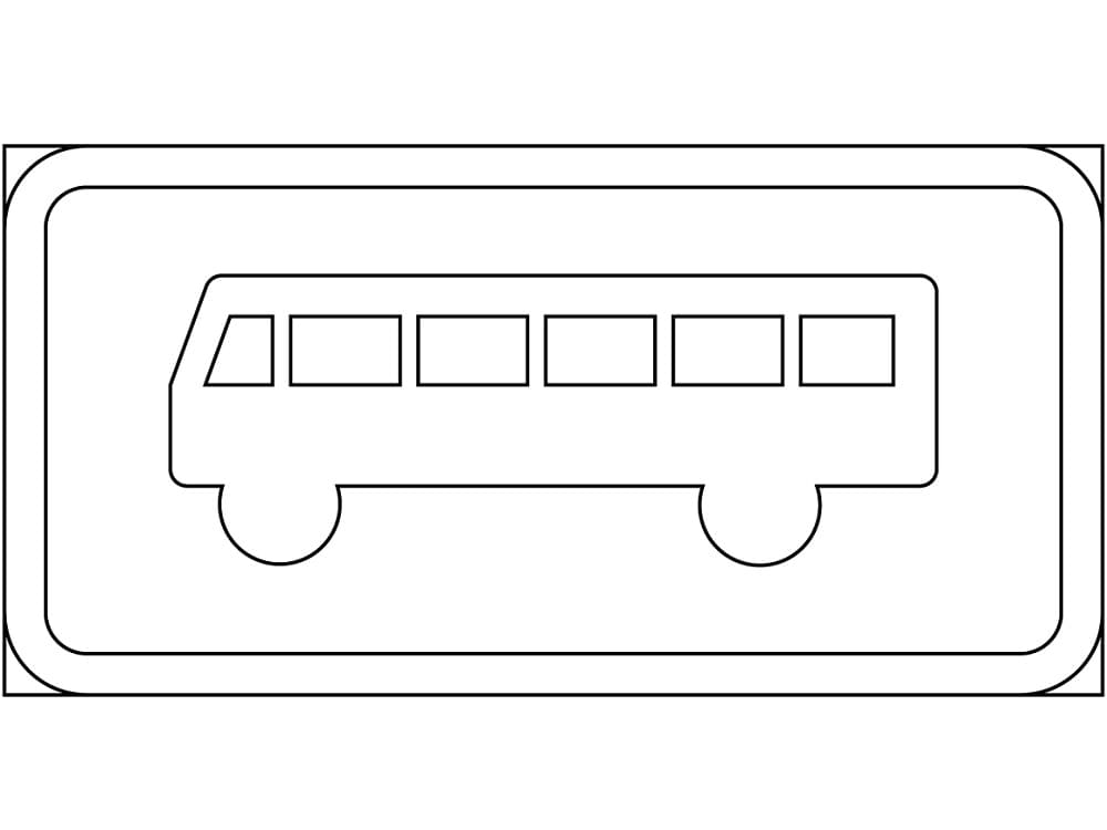 Målarbild Vägmärken i Sverige - Busshållplats
