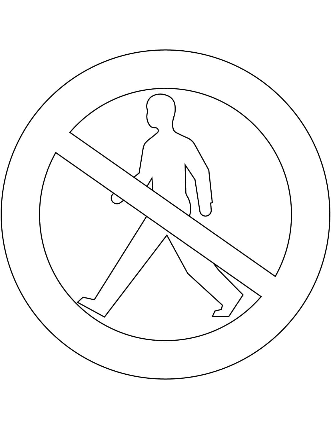 Målarbild Vägmärken i Sverige – Förbud mot gångtrafik