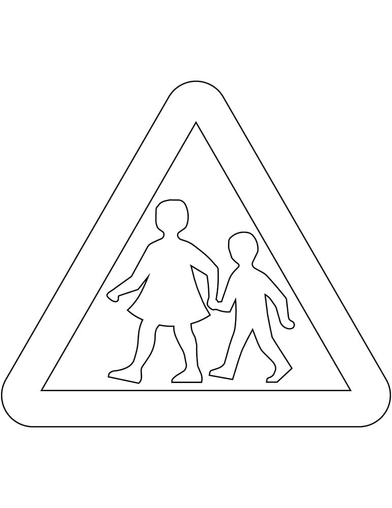 Målarbild Vägmärken i Sverige – Varning för barn (vägskylt)