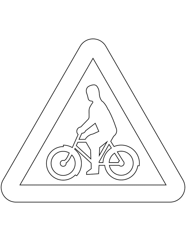 Målarbild Vägmärken i Sverige – Varning för cyklande och mopedförare