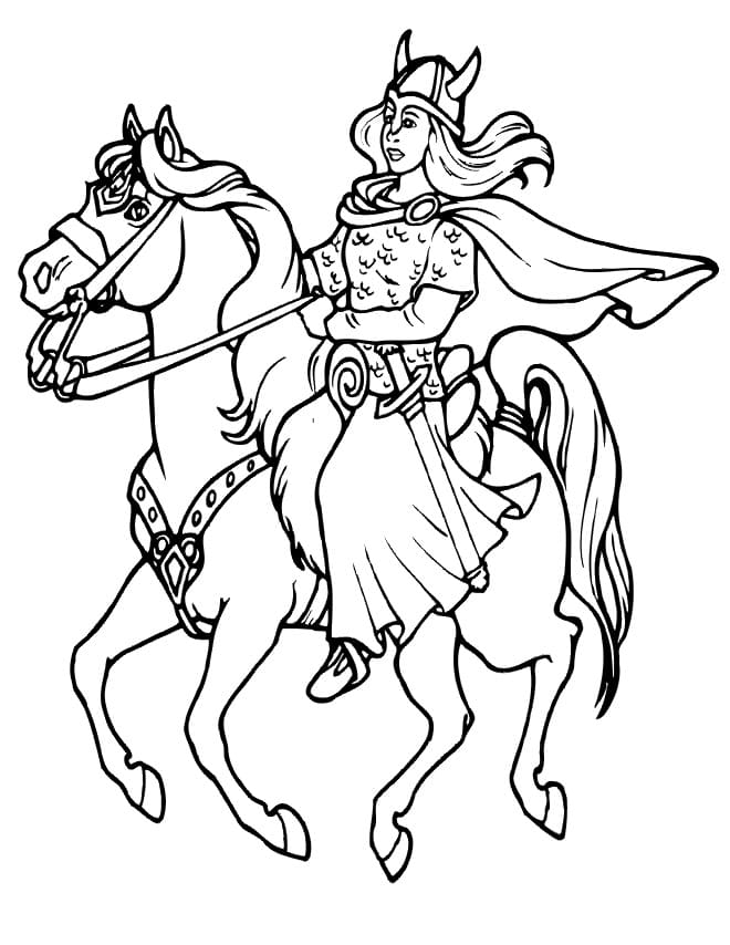 Målarbild Viking Rider Häst