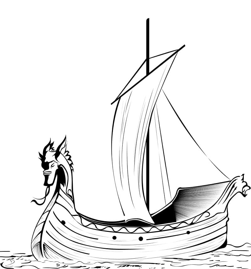 Målarbild Vikingaskepp
