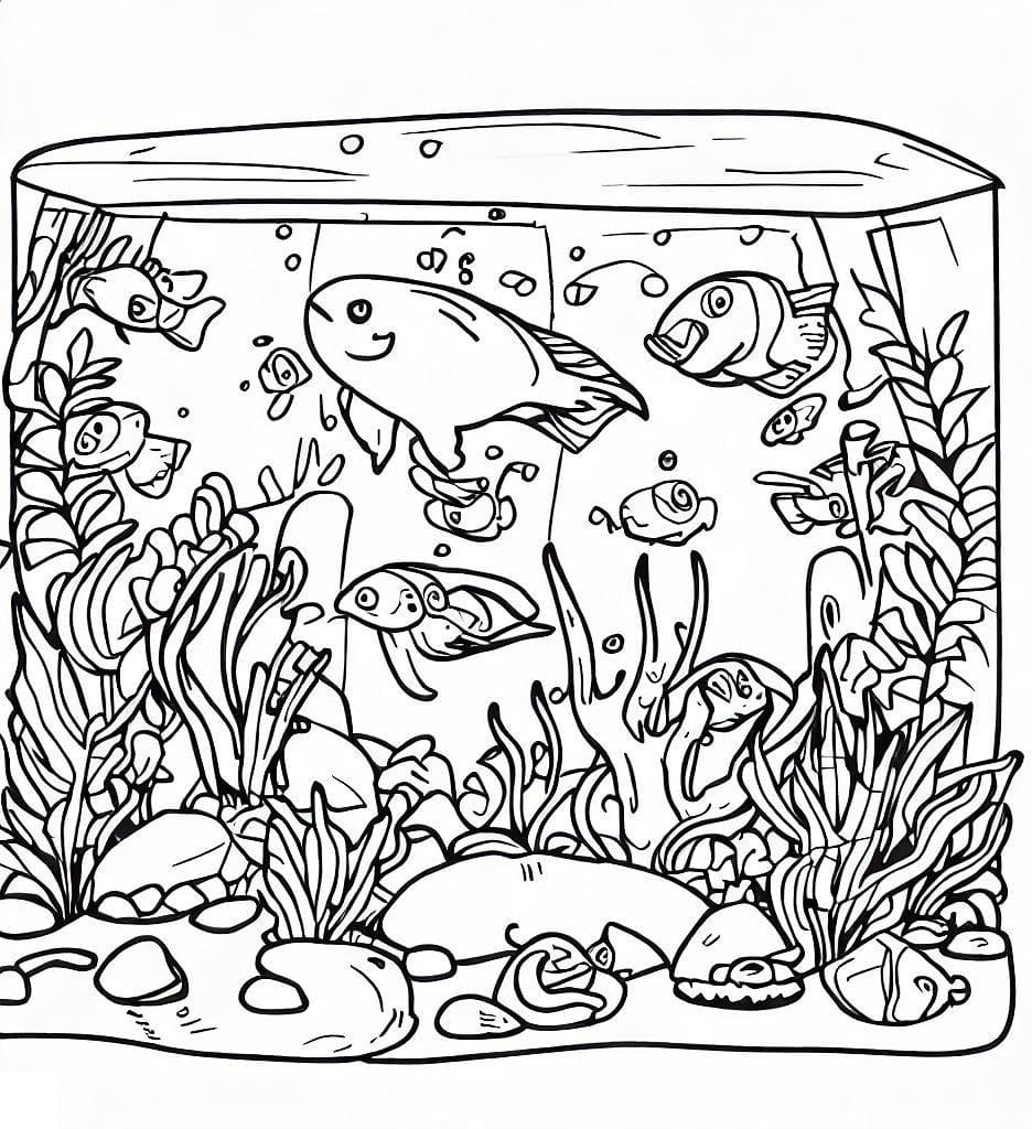 Målarbild Akvarium för Barn