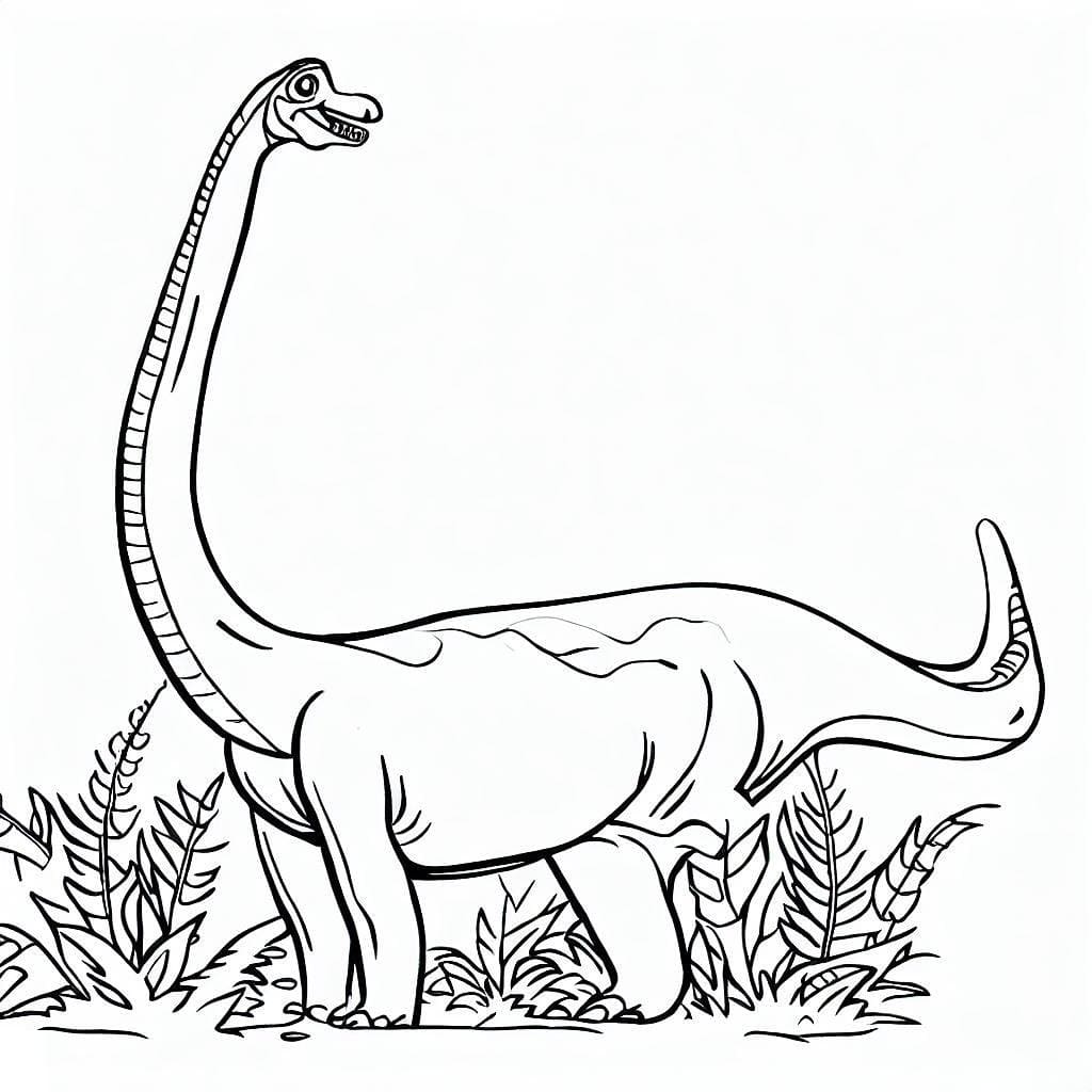 Målarbild Brachiosaurus för Barn