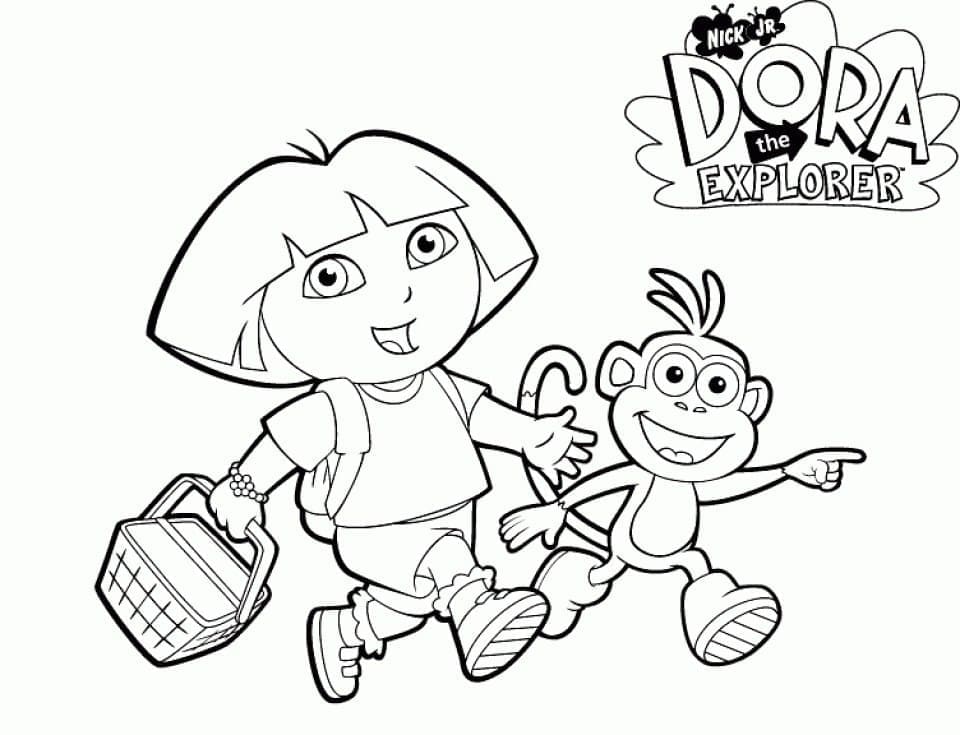 Målarbild Dora och Boots