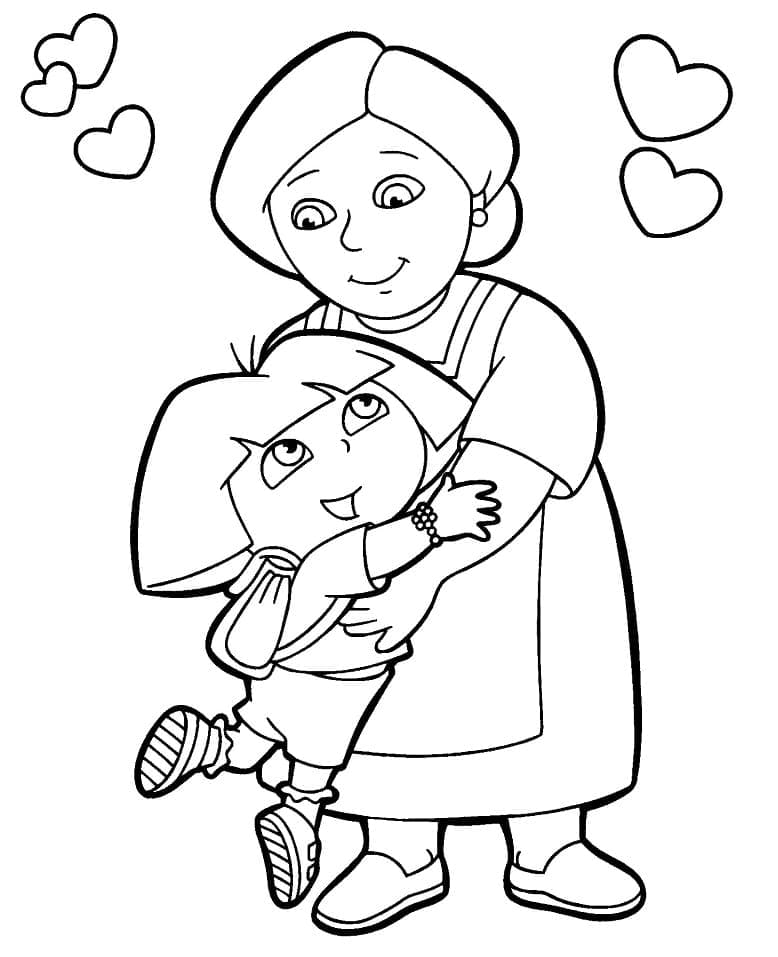 Målarbild Dora och Mormor