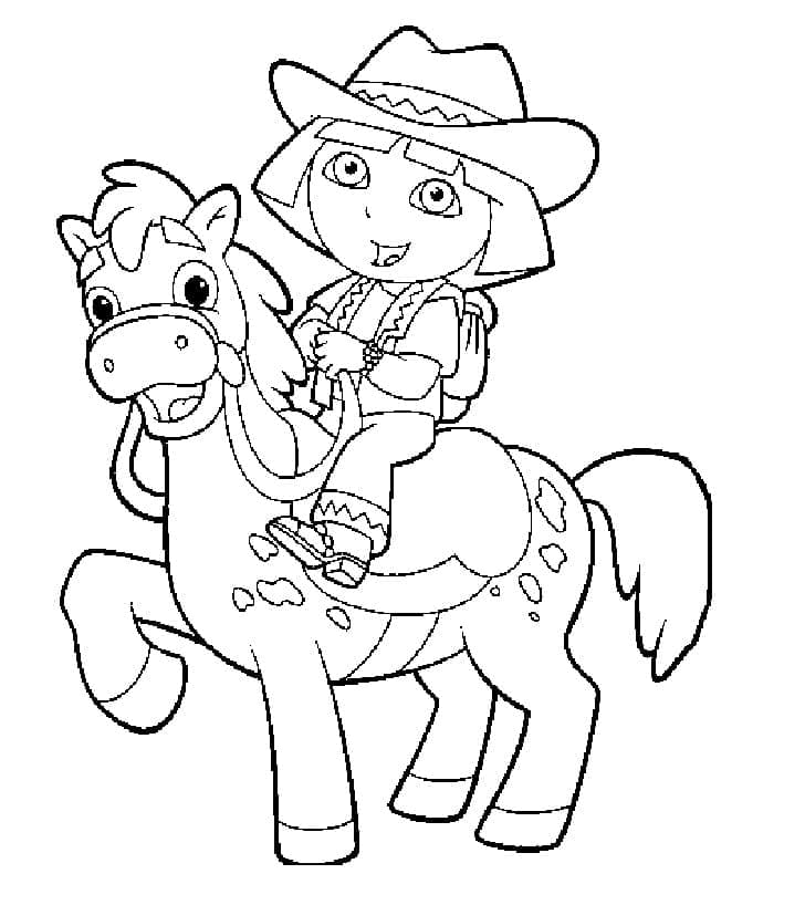 Målarbild Dora Rider På Häst