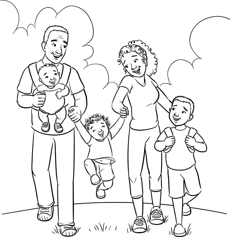 Målarbild En Glad Familj