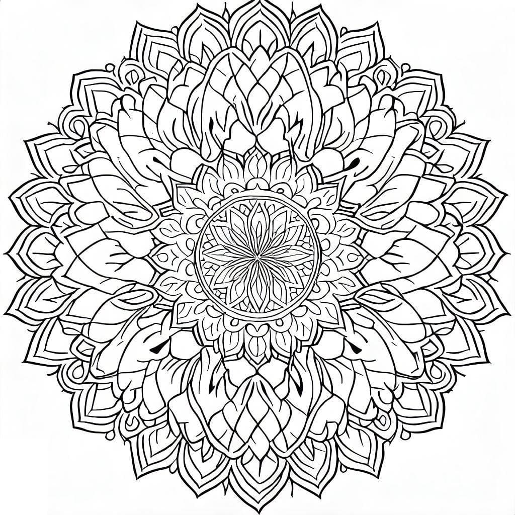 Målarbild En Komplex Mandala