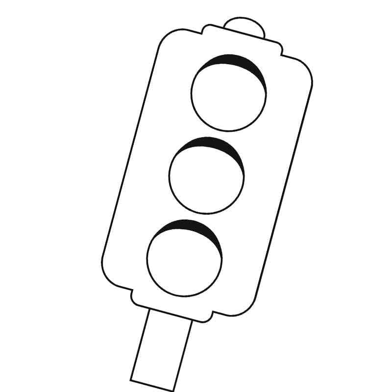 Målarbild Enkelt Trafikljus