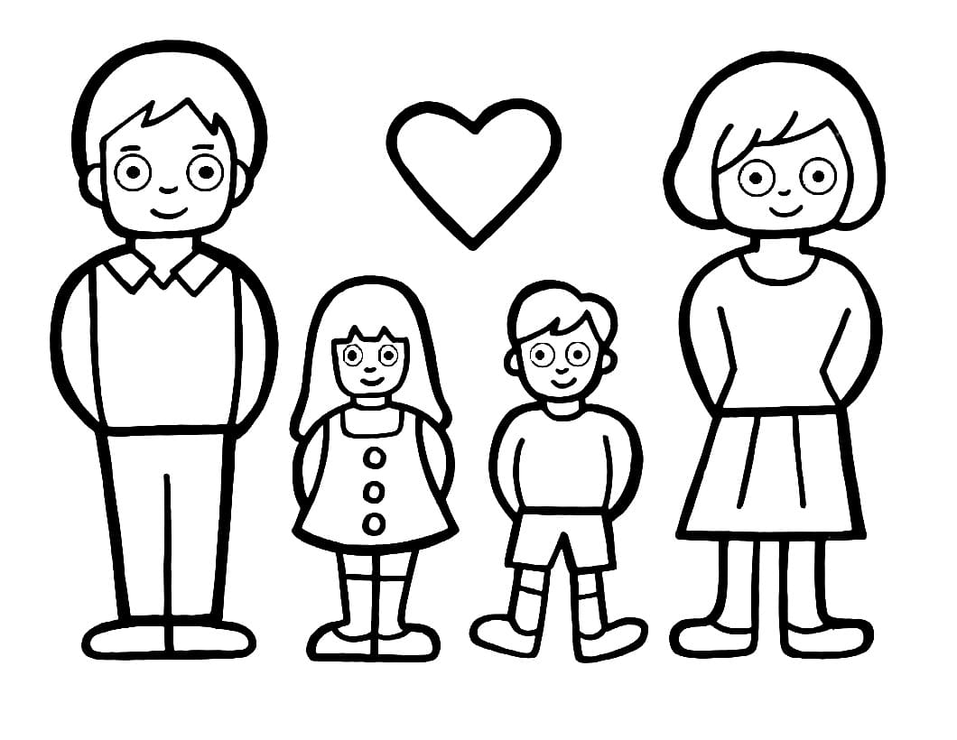Målarbild Familj för Barn