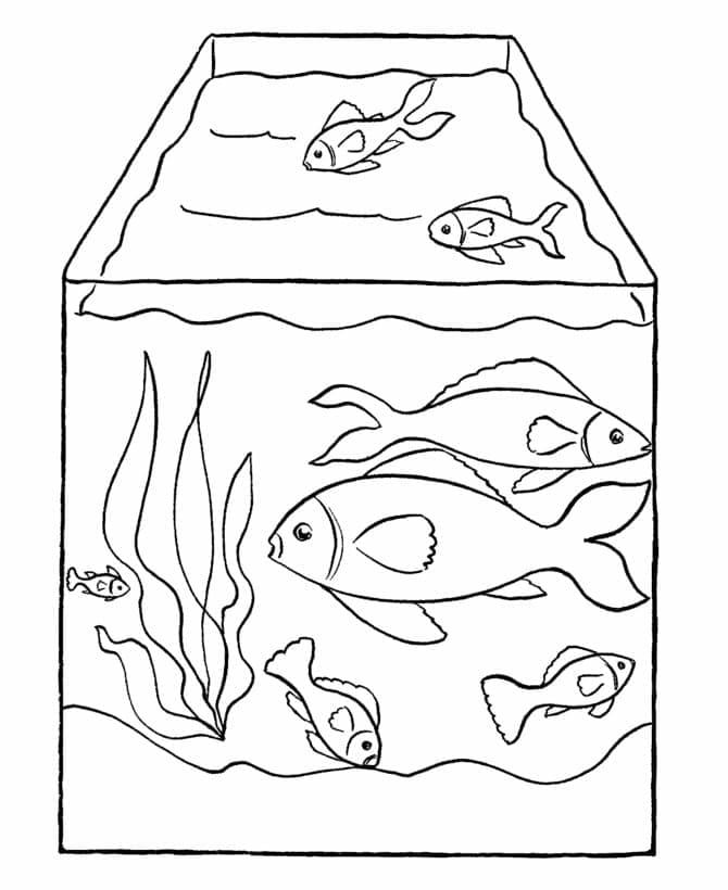 Målarbild Fiskar i Akvarium