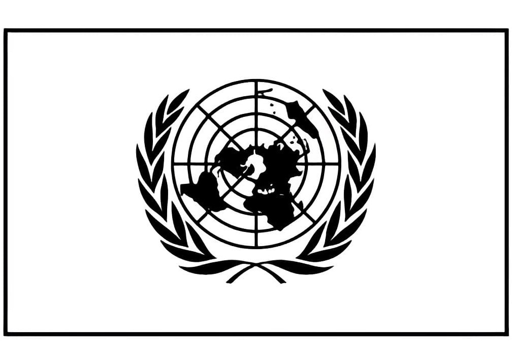 Målarbild FN Flagga 3