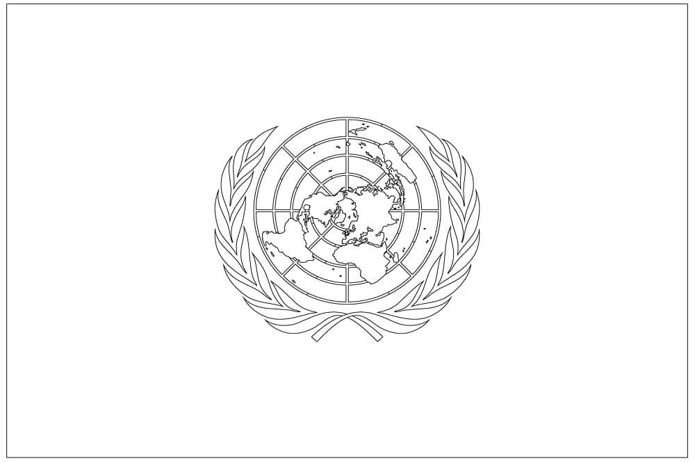 Målarbild FN Flagga 4