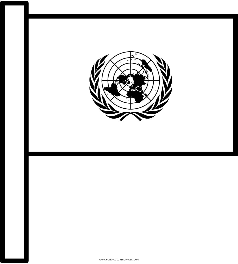 Målarbild FN-flaggan