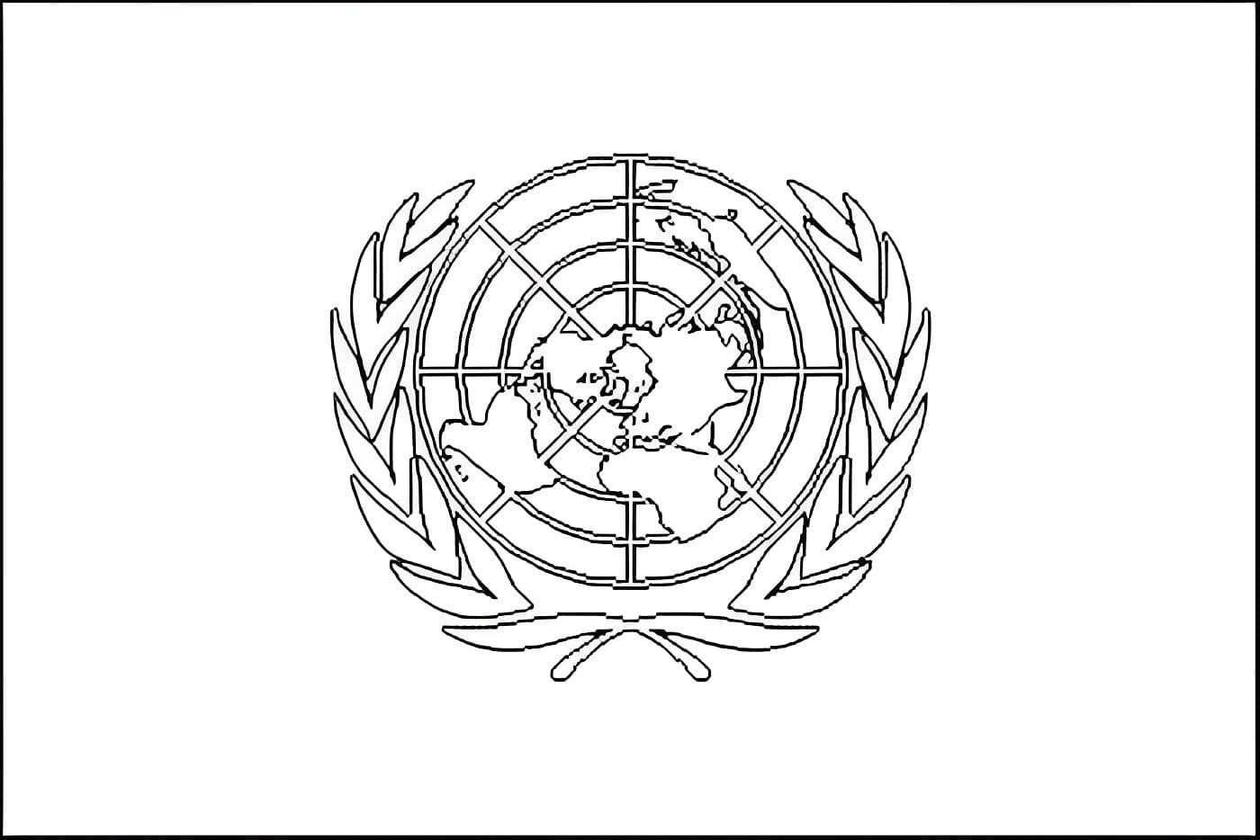 Målarbild Förenta Nationernas Flagga