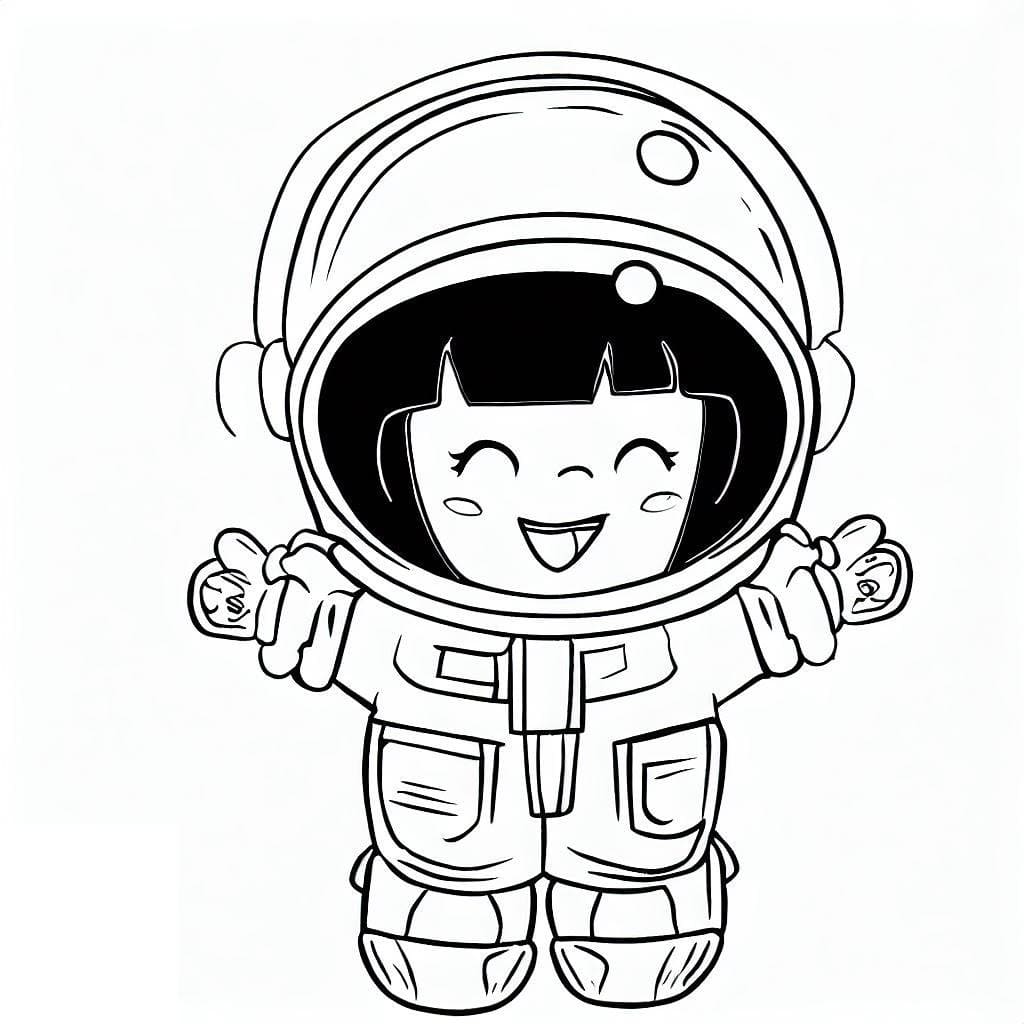 Målarbild Glad Astronaut