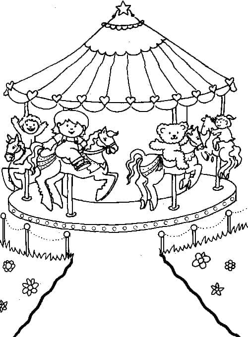 Målarbild Karusell för Barn