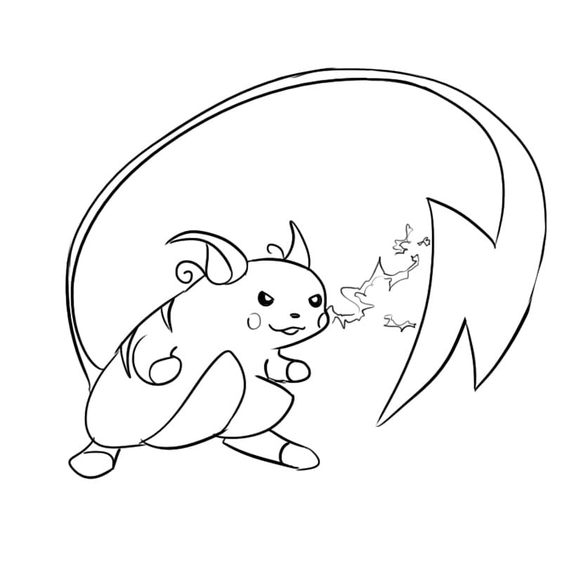 Målarbild Leende Pokemon Raichu