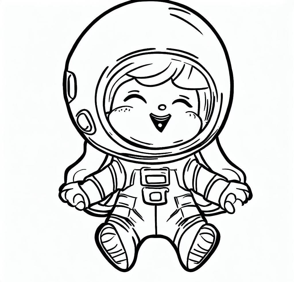 Målarbild Liten Astronaut
